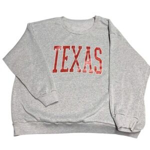 Gray Fleece Texas Graphic Pullover Sweater